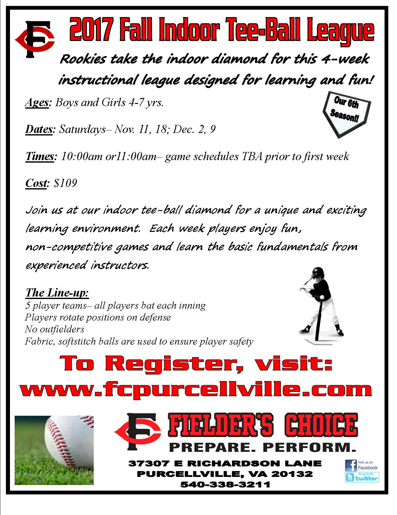 2017 Fall Tee Ball League