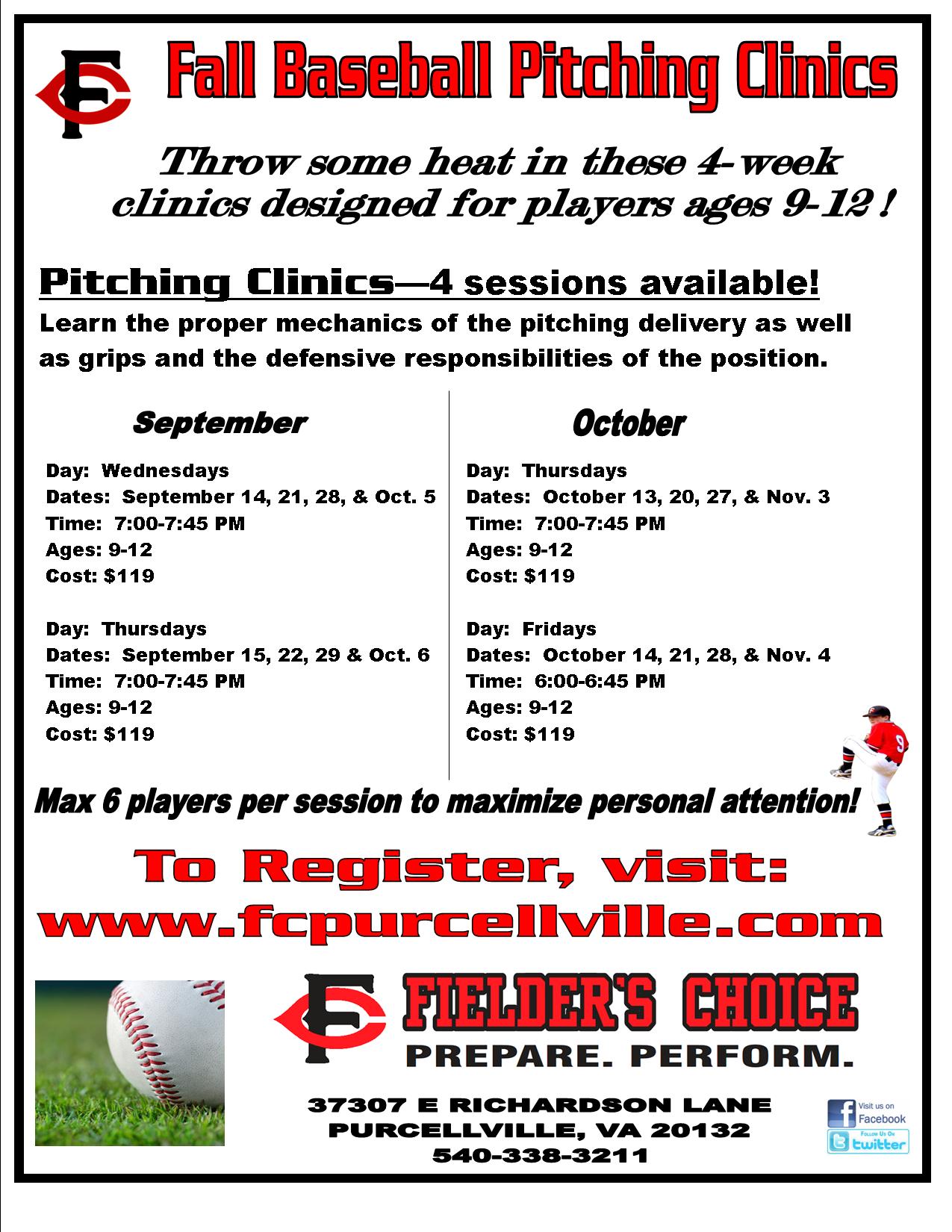 2016 Fall Pitching Clinics