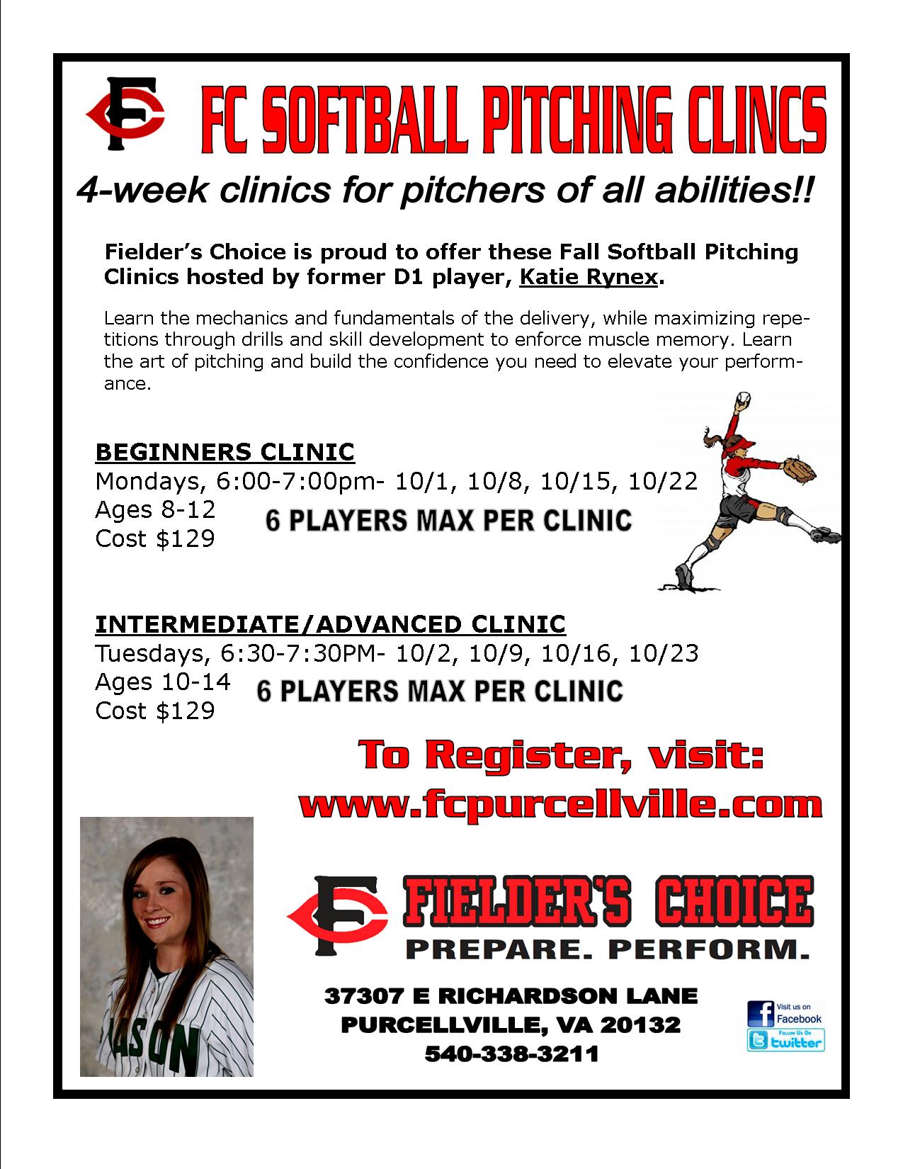 2018 Fall Softball pitching clinic