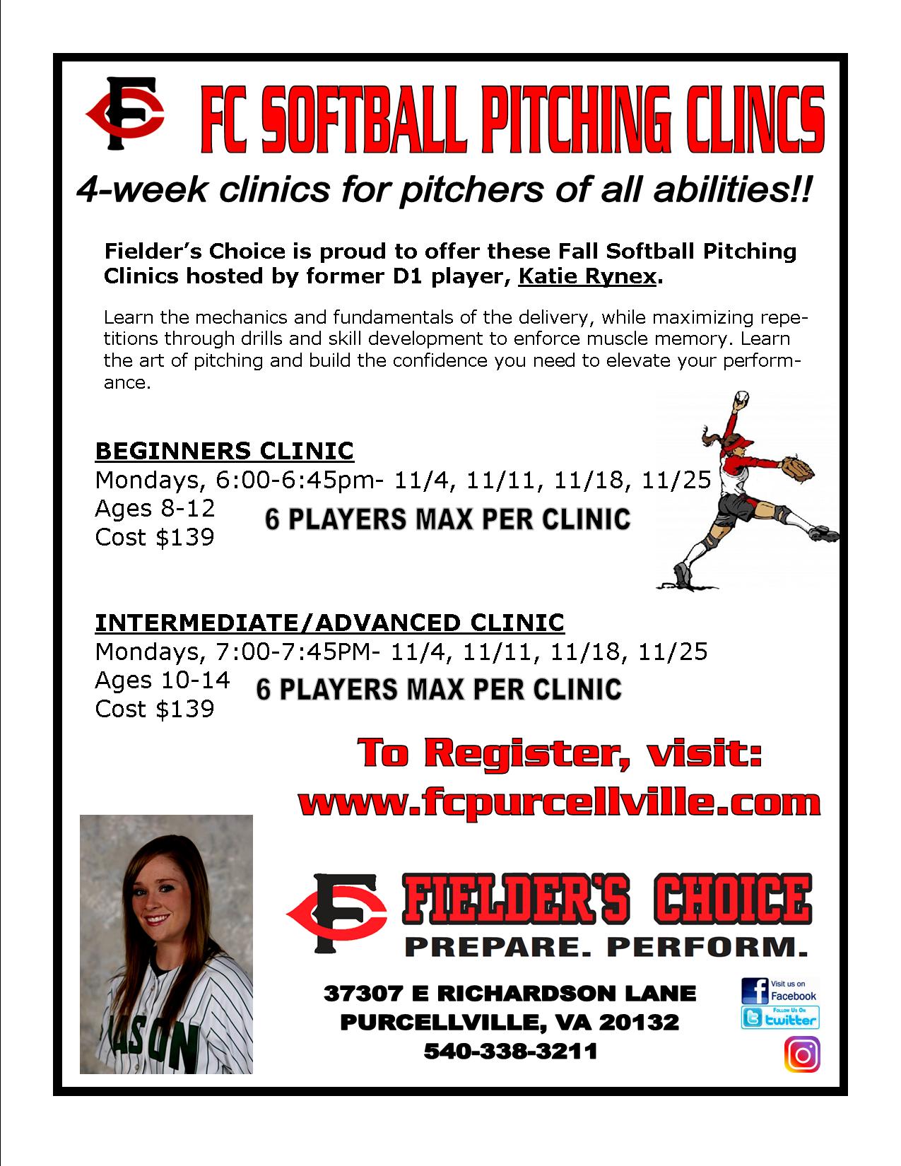 2019 Fall Softball pitching clinic